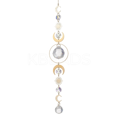 Glass Teardrop Window Hanging Suncatchers X-HJEW-JM04515-01-1