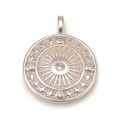 Brass Micro Pave Cubic Zirconia Pendants KK-D160-57P-1