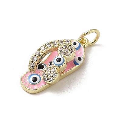 Brass Micro Pave Cubic Zirconia Pendants KK-E092-19G-01-1