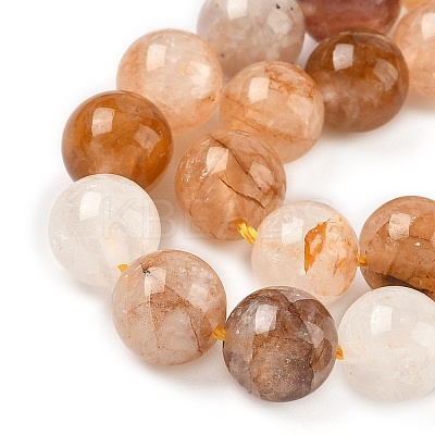 Natural Yellow Hematoid Quartz/Golden Healer Quartz Beads Strands G-D334-A02-8mm-1