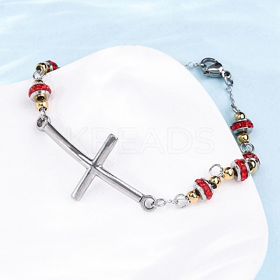 201 Stainless Steel Link Chain Bracelets BJEW-A032-01GP-03-1