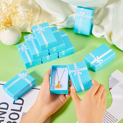 Rectangle Paper Jewelry Storage Gift Boxes with Bowknot LS-CON-TAC0014-09B-1