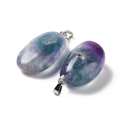 Natural Fluorite Pendants G-P525-01P-03-1