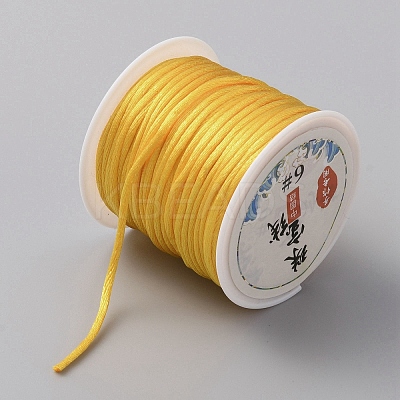 23M Round Polyester Satin Rattail Cord OCOR-WH0071-81F-1