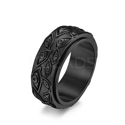 Eye Pattern 304 Stainless Steel Rotating Finger Ring PW-WG15888-23-1