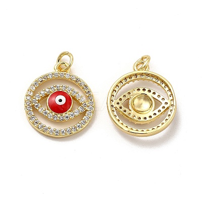 Brass Micro Pave Cubic Zirconia Pendants KK-E068-VB282-2-1