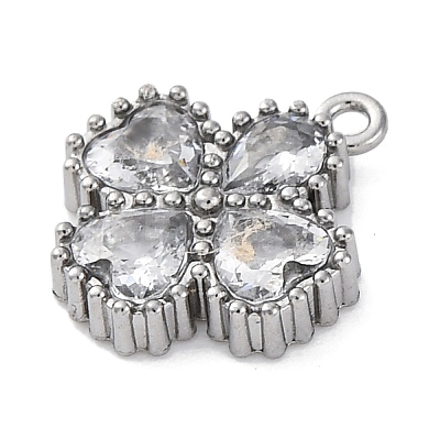 304 Stainless Steel Cubic Zirconia Pendants STAS-R141-01P-03-1