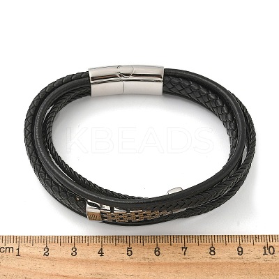 Braided Microfiber Leather Multi-strand Bracelets BJEW-Q010-06A-1