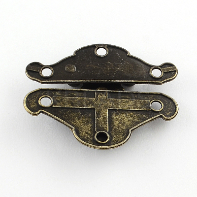 Wooden Box Lock Catch Clasps IFIN-R203-48AB-1