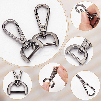 12Pcs 2 Styles Alloy Swivel Lobster Claw Clasps FIND-WR0006-03B-1