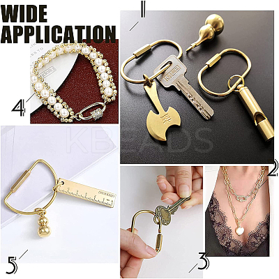 6Pcs 6 Styles 304 Stainless Steel Screw Carabiner Lock Charms STAS-UN0040-79-1