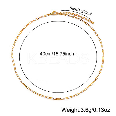304 Stainless Steel Paperclip Chain Necklaces BZ2870-1