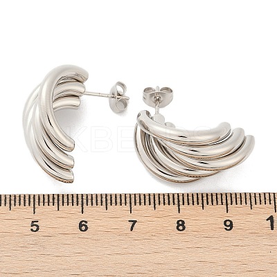 201 Stainless Steel Stud Earrings EJEW-Q026-23P-1