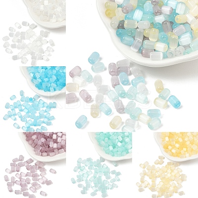 25G 5 Colors Glass Cylinder Seed Beads SEED-YW0003-17-1