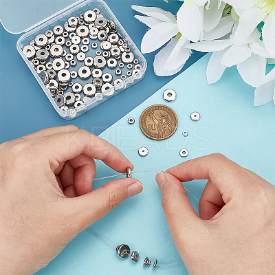 180Pcs 6 Styles 304 Stainless Steel Beads STAS-PH0005-18-1