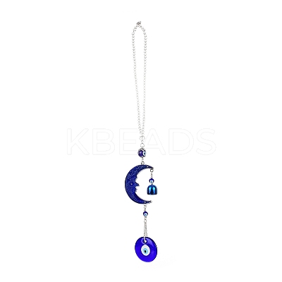 Evil Eye Alloy Lampwork Pendant Decorations LS-HJEW-M005-02B-AS-1