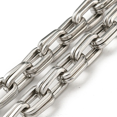 Non-Tarnish 201 Stainless Steel Boston Link Chain Necklace STAS-Z056-06P-1