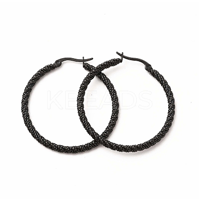 304 Stainless Steel Twist Rope Hoop Earrings for Women EJEW-C011-02EB-1