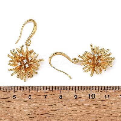 Brass Micro Pave Clear Cubic Zirconia Dangle Earrings for Women EJEW-JE07502-1