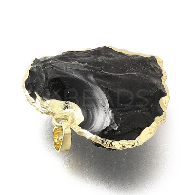 Natural Obsidian Pendants G-P487-04G-1