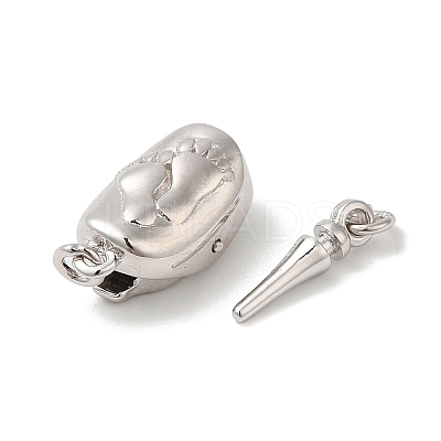 Rhodium Plated 925 Sterling Silver Bayonet Clasps STER-G038-16P-1