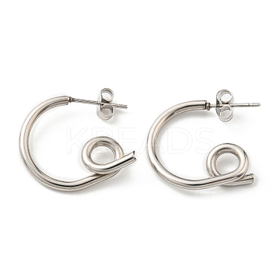 Non-Tarnish 304 Stainless Steel Twist Knot Stud Earrings for Women EJEW-F319-09P-1