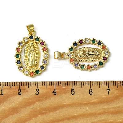 Brass Micro Pave Colorful Cubic Zirconia Pendants KK-H472-51C-G-1