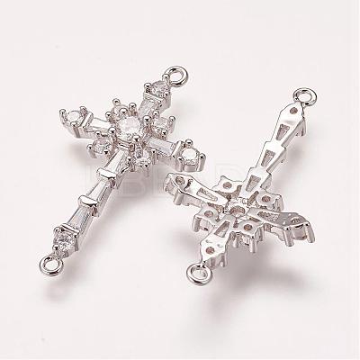 Brass Micro Pave Cubic Zirconia Links ZIRC-E113-06P-1