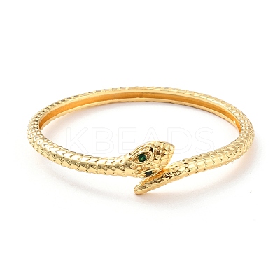 Bling Snake Cubic Zirconia Cuff Bangle BJEW-D448-02G-RS-1