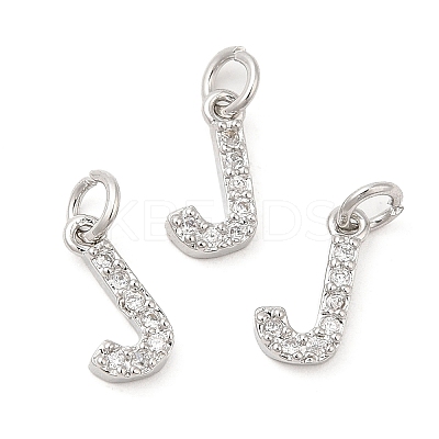 Brass Micro Pave Grade AAA Cubic Zirconia Charms ZIRC-P067-11P-J-NR-1