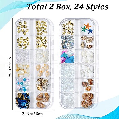 Ocean Theme Natural Shell & Resin & Plastic & Alloy Nail Art Decoration MRMJ-CP0001-34D-1