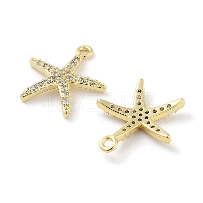Brass Micro Pave Clear Cubic Zirconia Pendants X-ZIRC-P120-05G-1