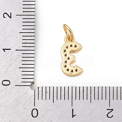 Brass Micro Pave Clear Cubic Zirconia Charms KK-G544-04G-03-1