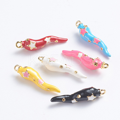 Brass Enamel Pendants KK-I671-10G-1