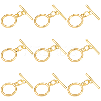 15 Sets Brass Toggle Clasps KK-BBC0021-10-1