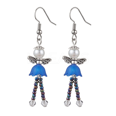 304 Stainless Steel Fairy Dangle Earrings EJEW-MZ00129-1