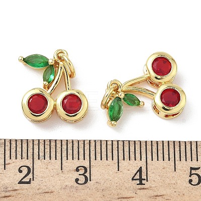 Brass Micro Pave Cubic Zirconia Charms KK-Z134-07G-1