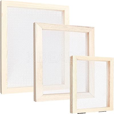 3Pcs 3 Style Wooden Paper Making DIY-FH0004-03-1