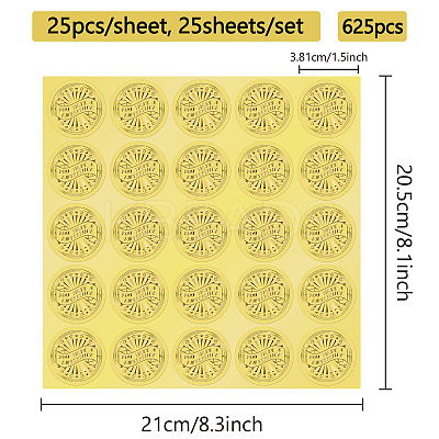 Gold Foil Paper Picture Stickers STIC-WH0030-003-1