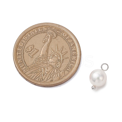 Natural Cultured Freshwater Pearl Round Charms PALLOY-JF04218-01-1