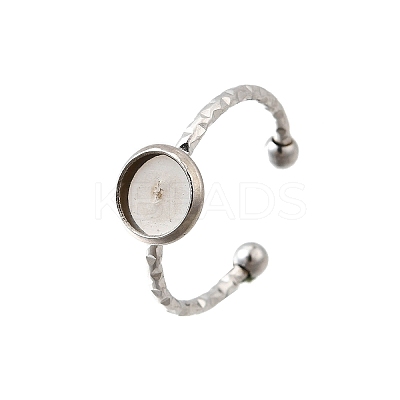 304 Stainless Steel Cuff Ring Components RJEW-H250-02D-P-1