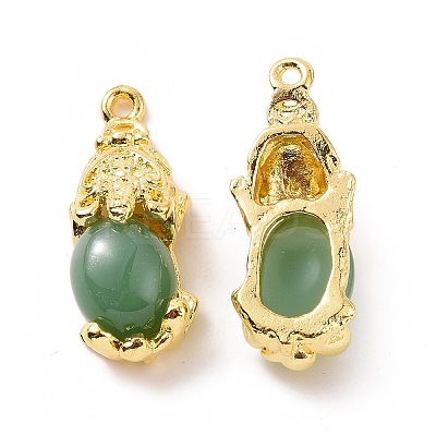 Alloy with Glass Imitation Jade Pendants FIND-G047-06G-02-1