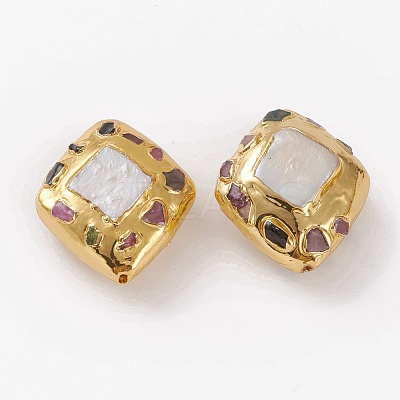 Natural Pearl Beads with Tourmaline PEAR-C001-05G-1