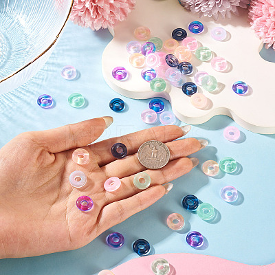120Pcs 6 Colors Transparent Glass European Beads GLAA-TA0004-07-1