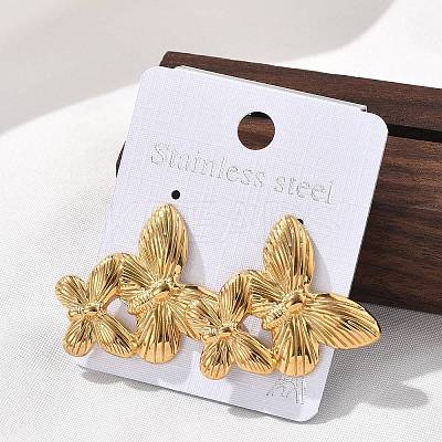 304 Stainless Steel Studs Earrings for Women LS-EJEW-K306-24G-1