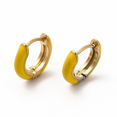 Ion Plating(IP) Enamel Hoop Earrings EJEW-G344-02G-02-1