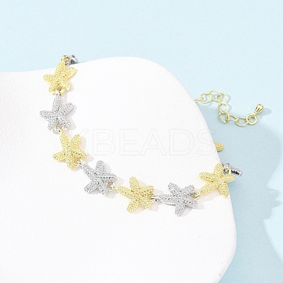 Brass Link Chain Bracelets for Women BJEW-G762-01GP-03-1
