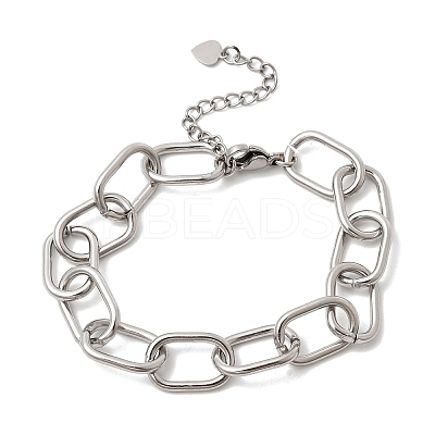 Brass Cable Chain Bracelets for Women BJEW-H639-07P-1