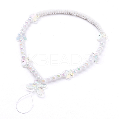 Transparent Acrylic Beaded Mobile Straps HJEW-JM00421-1