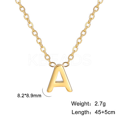 201 Stainless Steel Initial Pendant Necklaces FS-WG78A3B-01-1